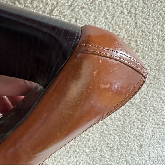 Enzo Angiolini Leather Cognac chunky heeled loafer. Size 7.5 - Picture 6 of 8